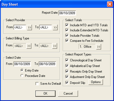 Day Sheet Report